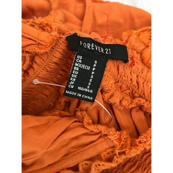 Forever 21 Orange Rust Flowy Boho Maxi Dress - Size S - Picture 5 of 6